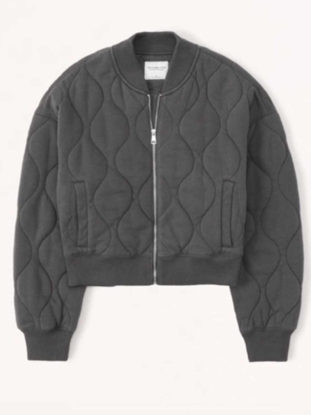 Abercrombie & Fitch gray quilted bomber jacket M